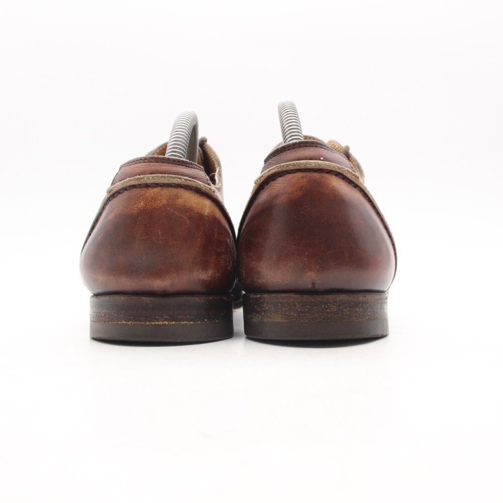 YSL Saint Laurent Rive Gauche Men's Size EU 42 Brown Leather Derby Cap Toe - Picture 5 of 11